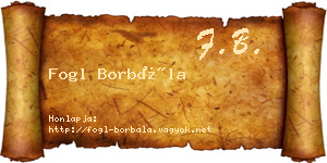 Fogl Borbála névjegykártya